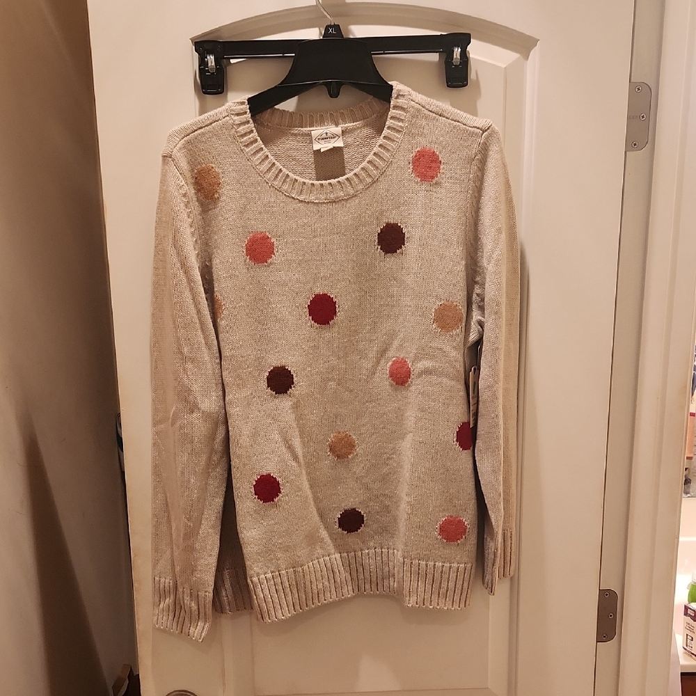St. John's Bay Xxl  Sweater with Colorful Dots Nwt